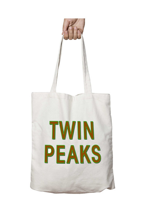 Art hedi̇ye Twin Peaks Logo iki Tarafı Kalıcı Baskılı Yıkanabilir Okul Plaj Omuz Bez Çantası