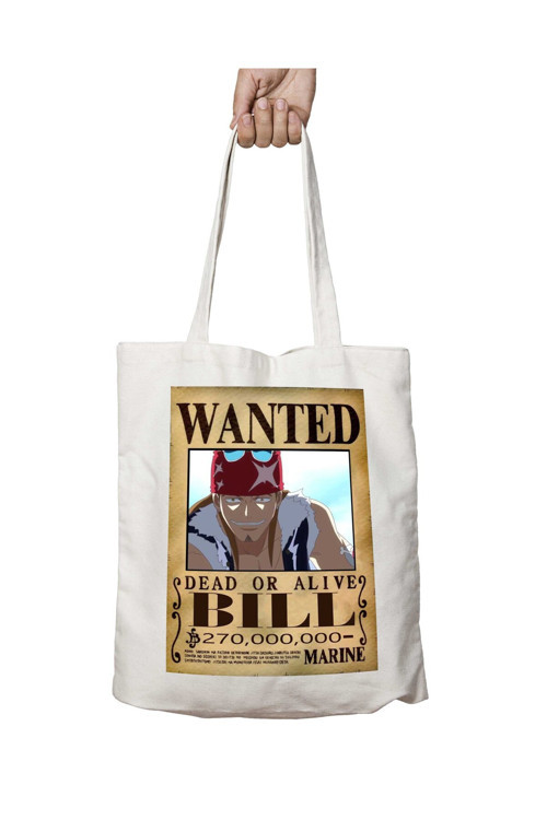 Art hedi̇ye Wanted Bill Anime iki Tarafı Kalıcı Baskılı Yıkanabilir Okul Plaj Omuz Bez Çantası