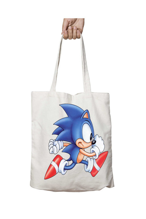 Art hedi̇ye Sonic The Hedgehog 2 iki Tarafı Kalıcı Baskılı Yıkanabilir Okul Plaj Omuz Bez Çantası