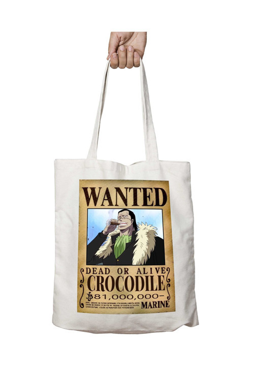 Art hedi̇ye Wanted Crocodile Anime iki Tarafı Kalıcı Baskılı Yıkanabilir Okul Plaj Omuz Bez Çantası