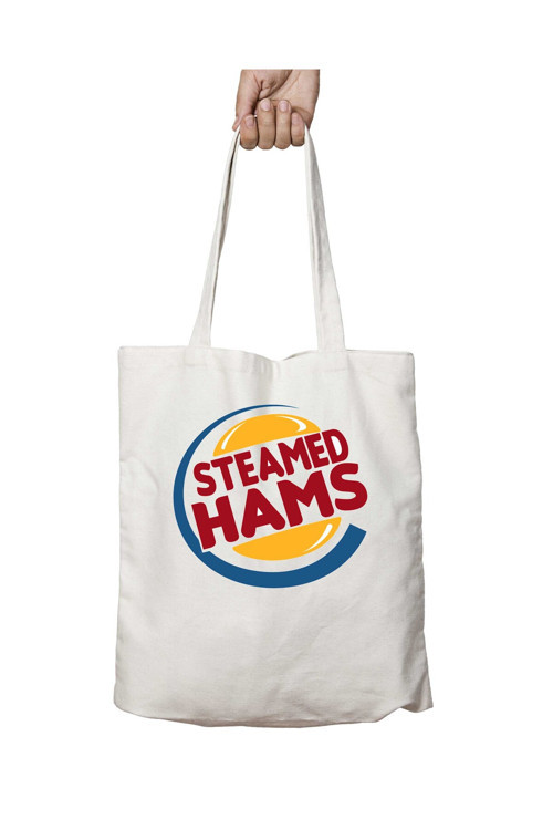 Art hedi̇ye Steamed Hams iki Tarafı Kalıcı Baskılı Yıkanabilir Çanta