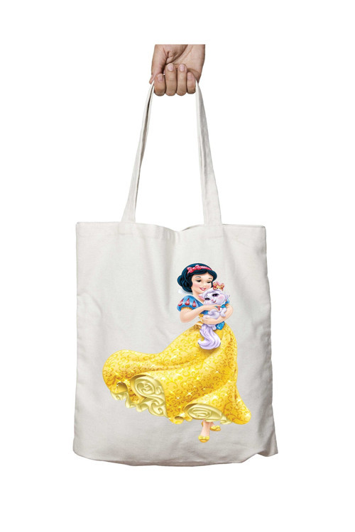 Art hedi̇ye Snow-White-PNG iki Tarafı Kalıcı Baskılı Yıkanabilir Okul Plaj Omuz Bez Çantası