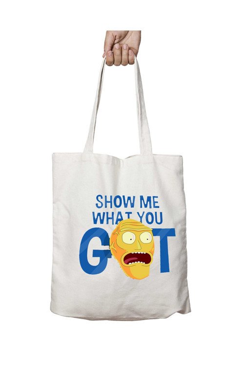 Art hedi̇ye Show Me What You Gottttttt iki Tarafı Kalıcı Baskılı Yıkanabilir Okul Plaj Omuz Bez Çantası