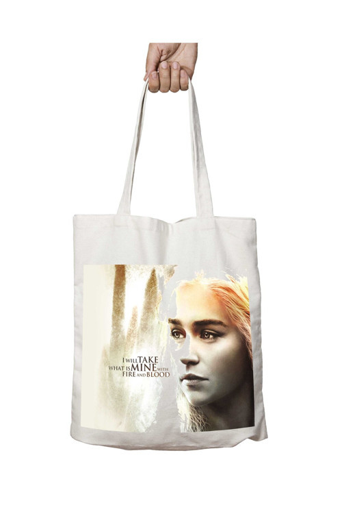 Art hedi̇ye I Will Take What İs Mine With Fire And Blood iki Tarafı Kalıcı Baskılı Yıkanabilir Çanta