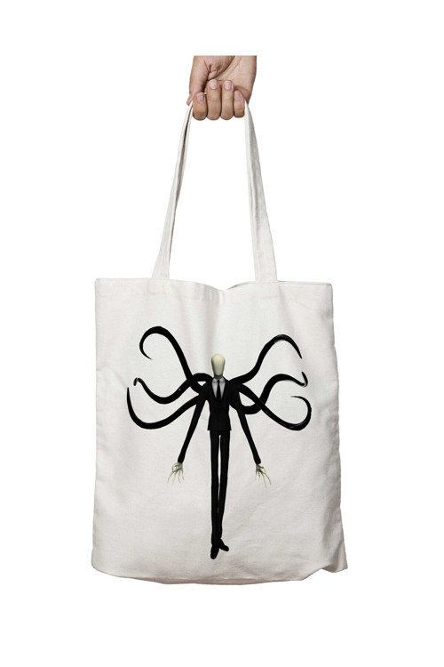 Art hedi̇ye Slender-Man-PNG iki Tarafı Kalıcı Baskılı Yıkanabilir Okul Plaj Omuz Bez Çantası