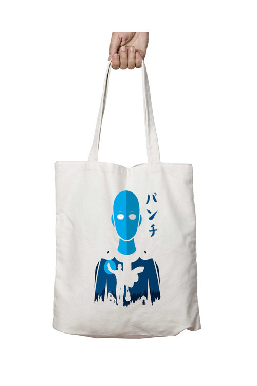 Art hedi̇ye One Punch Man Blue Cityscape iki Tarafı Kalıcı Baskılı Yıkanabilir Çanta