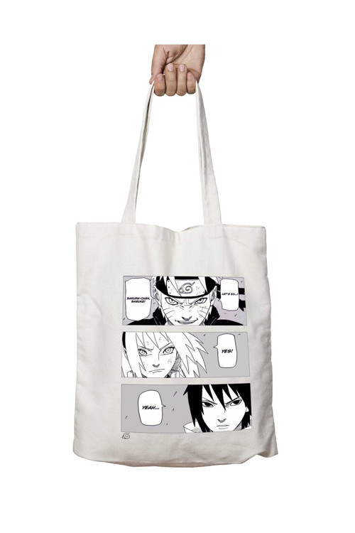 Art hedi̇ye Trio Naruto iki Tarafı Kalıcı Baskılı Yıkanabilir Okul Plaj Omuz Bez Çantası