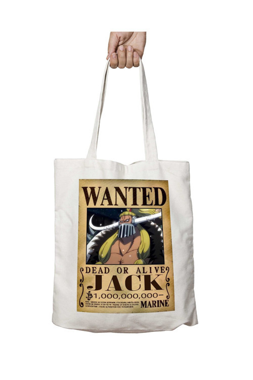 Art hedi̇ye Wanted Jack Anime iki Tarafı Kalıcı Baskılı Yıkanabilir Okul Plaj Omuz Bez Çantası