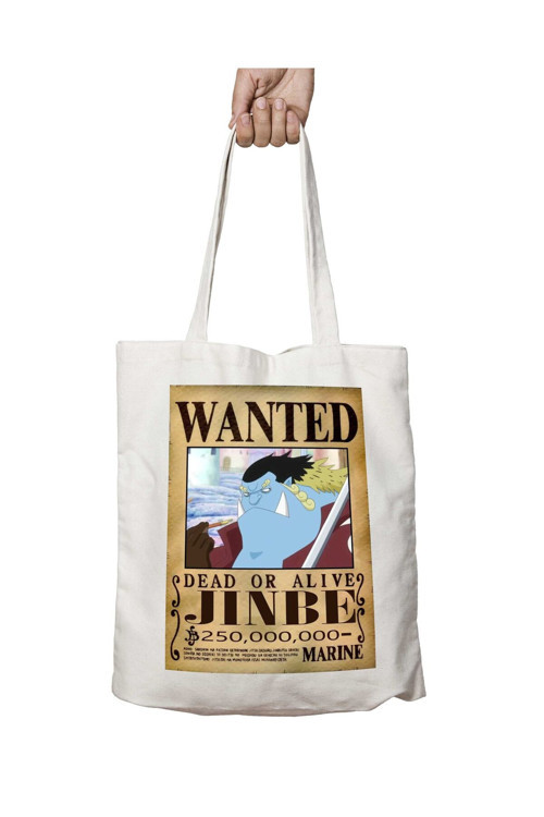 Art hedi̇ye Wanted Jinbe c Anime iki Tarafı Kalıcı Baskılı Yıkanabilir Çanta