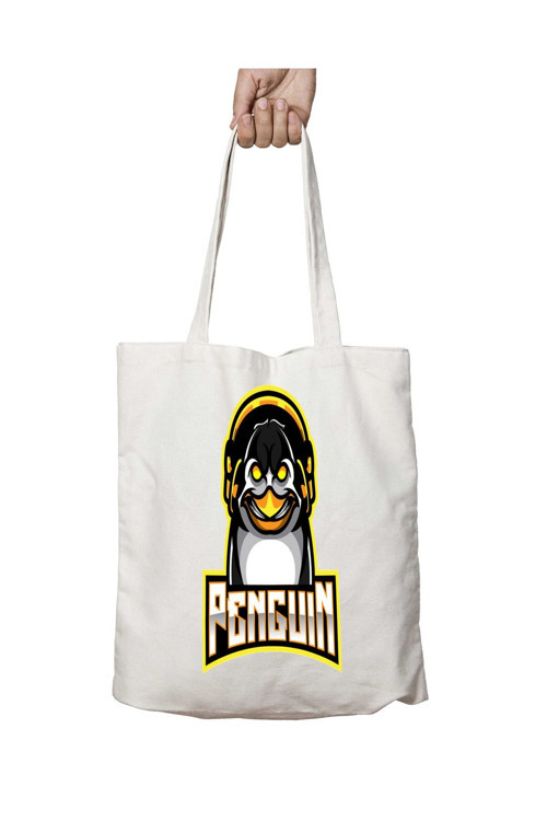 Art hedi̇ye Penguin Müzik iki Tarafı Kalıcı Baskılı Yıkanabilir Çanta