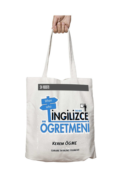 Art hedi̇ye Kişiye Özel İngilizce Öğretmeni When Who iki Tarafı Kalıcı Baskılı Yıkanabilir Çanta