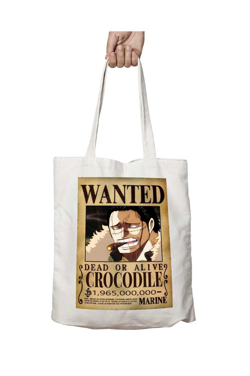Art hedi̇ye Wanted Crocodile a Anime iki Tarafı Kalıcı Baskılı Yıkanabilir Okul Plaj Omuz Bez Çantası