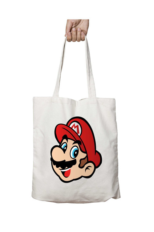 Art hedi̇ye Mario 3 iki Tarafı Kalıcı Baskılı Yıkanabilir Çanta