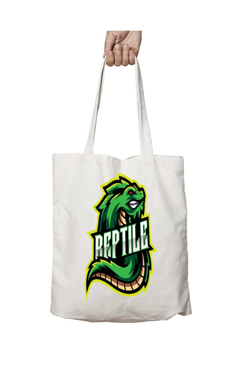 Art hedi̇ye Reptile iki Tarafı Kalıcı Baskılı Yıkanabilir Okul Plaj Omuz Bez Çantası