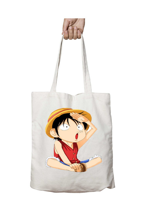 Art hedi̇ye One Piece Monkey D. Luffy iki Tarafı Kalıcı Baskılı Yıkanabilir Okul Plaj Omuz Bez Çantası