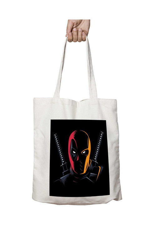 Art hedi̇ye Deadpool Karşı Deathstroke iki Tarafı Kalıcı Baskılı Yıkanabilir Çanta