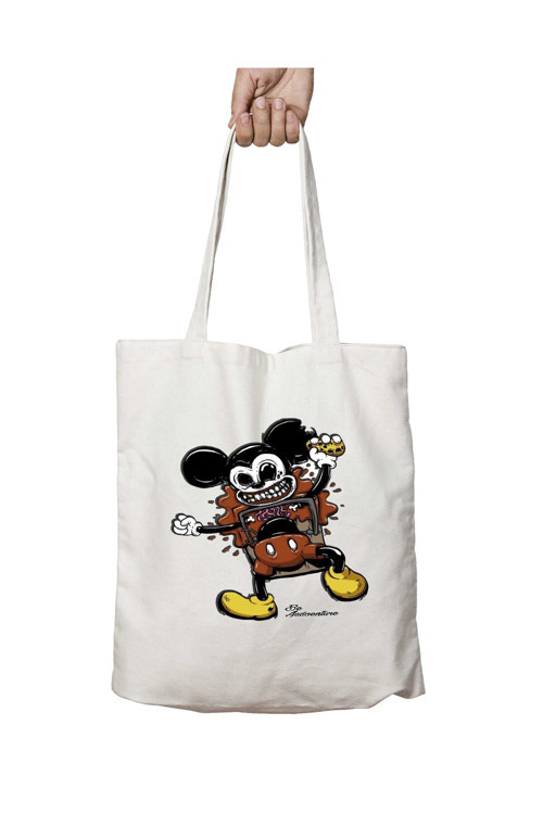 Art hedi̇ye Micky mouse Korku iki Tarafı Kalıcı Baskılı Yıkanabilir Çanta