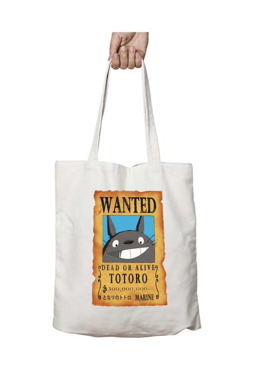 Art hedi̇ye Wanted Totoro iki Tarafı Kalıcı Baskılı Yıkanabilir Çanta