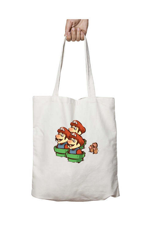 Art hedi̇ye Mario VS DugTrio iki Tarafı Kalıcı Baskılı Yıkanabilir Okul Plaj Omuz Bez Çantası
