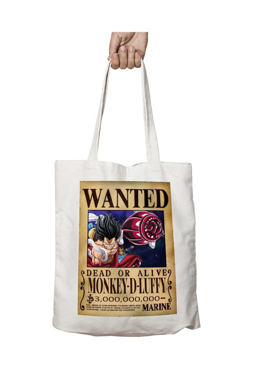 Art hedi̇ye Wanted Monkey D Luffy a Anime iki Tarafı Kalıcı Baskılı Yıkanabilir Çanta