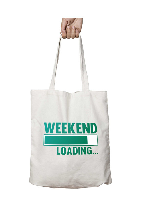 Art hedi̇ye Weekend Loading iki Tarafı Kalıcı Baskılı Yıkanabilir Okul Plaj Omuz Bez Çantası
