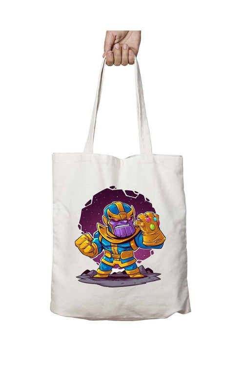 Art hedi̇ye Thanos Avengers iki Tarafı Kalıcı Baskılı Yıkanabilir Okul Plaj Omuz Bez Çantası