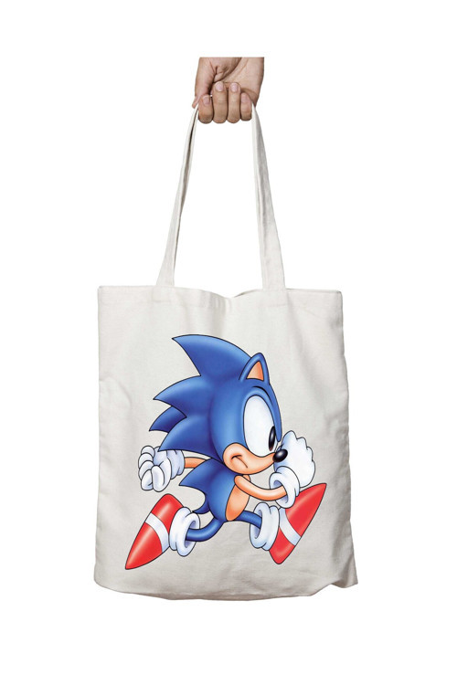 Art hedi̇ye Sonic-The-Hedgehog-PNG-5 iki Tarafı Kalıcı Baskılı Yıkanabilir Çanta