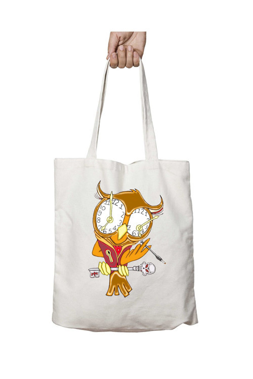Art hedi̇ye Whimsical Steampunk Owl iki Tarafı Kalıcı Baskılı Yıkanabilir Okul Plaj Omuz Bez Çantası