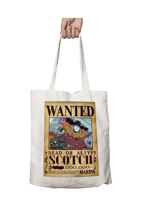 Art hedi̇ye Wanted Scotch Anime iki Tarafı Kalıcı Baskılı Yıkanabilir Çanta