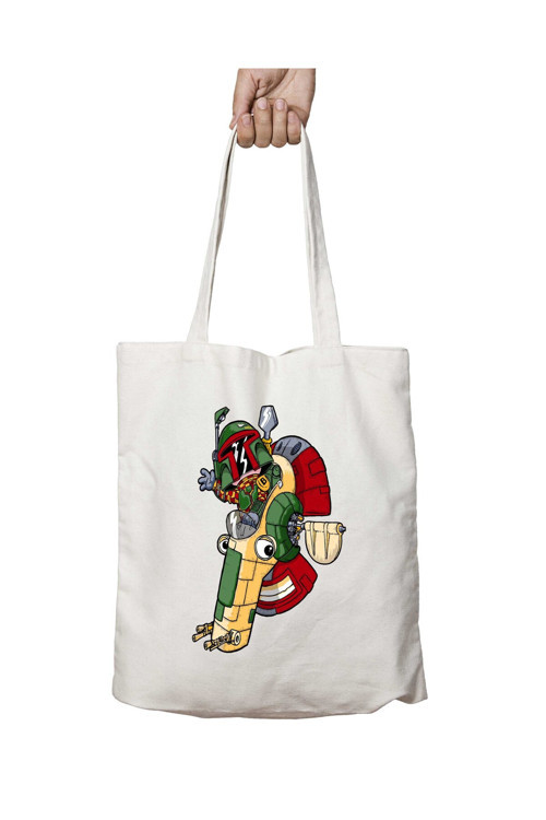 Art hedi̇ye Star Wars Boba The Hunter iki Tarafı Kalıcı Baskılı Yıkanabilir Çanta