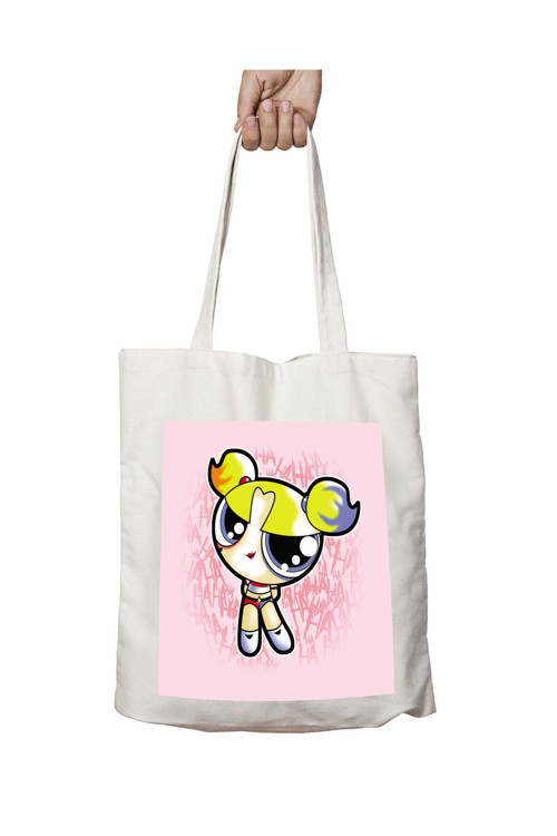 Art hedi̇ye Harley Quinn Powerpuff Girls Bubbles Suicide Squa iki Tarafı Kalıcı Baskılı Yıkanabilir Çanta