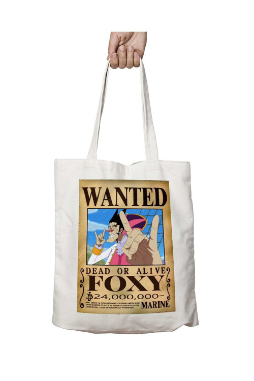 Art hedi̇ye Wanted Foxy Anime iki Tarafı Kalıcı Baskılı Yıkanabilir Okul Plaj Omuz Bez Çantası