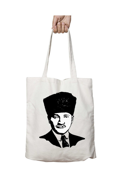 Art hedi̇ye Mustafa Kemal Ataturk iki Tarafı Kalıcı Baskılı Yıkanabilir Okul Plaj Omuz Bez Çantası