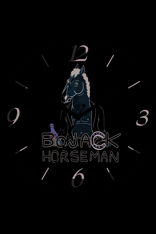 Art hedi̇ye Bojack Horseman Dizi Çap 30cm Sessiz Akar Bombeli Gerçek Cam Duvar Saati