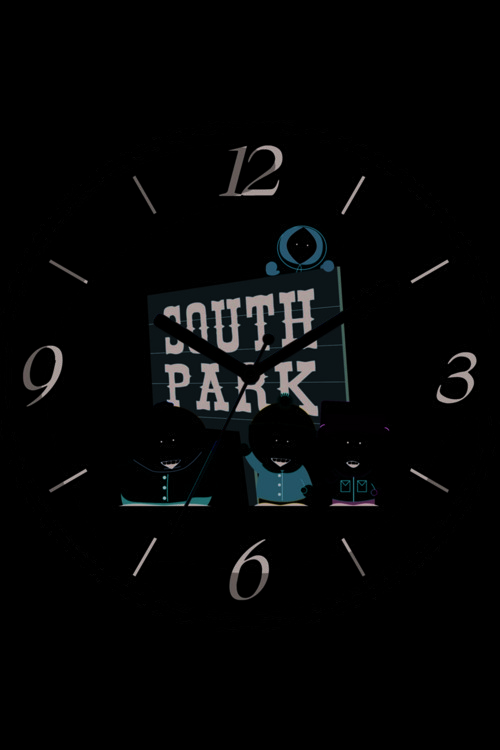 South Park Karakterler Sessiz Akar Bombeli Gerçek Cam Duvar Saati
