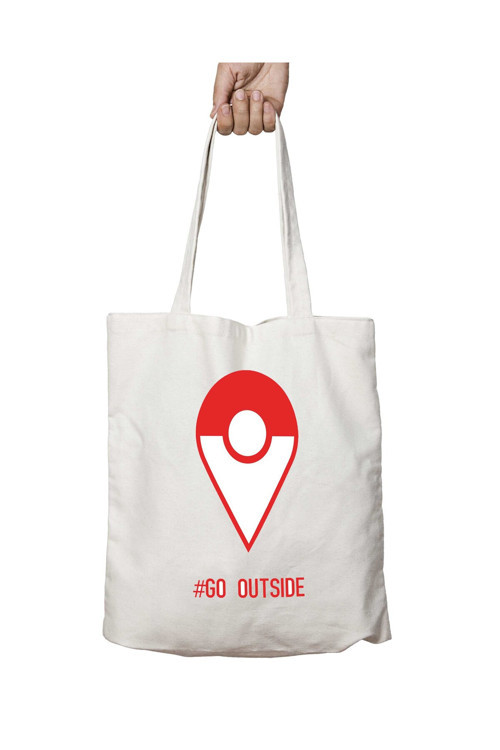 Art hedi̇ye Pokemon Go Outside iki Tarafı Kalıcı Baskılı Yıkanabilir Okul Plaj Omuz Bez Çantası