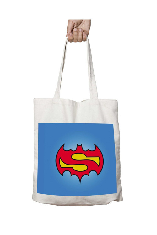 Art hedi̇ye Superman Logo Mavi iki Tarafı Kalıcı Baskılı Yıkanabilir Çanta