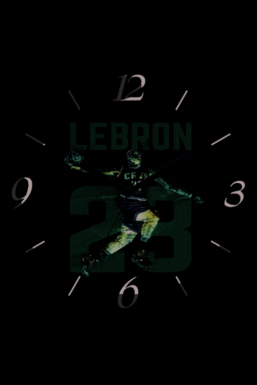 Lebron James 23 Numara Forma 30 Cm Bombeli Gerçek Cam Duvar Saati