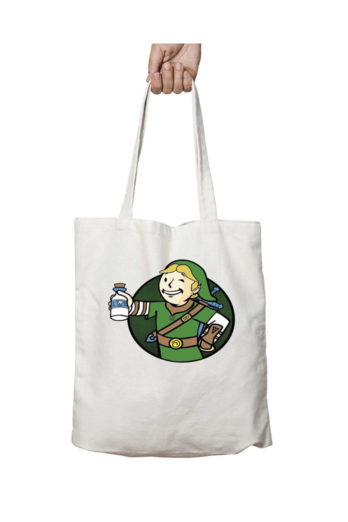 Art hedi̇ye Link (Vault Boy) iki Tarafı Kalıcı Baskılı Yıkanabilir Okul Plaj Omuz Bez Çantası