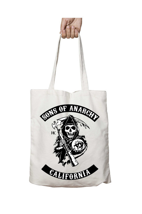 Art hedi̇ye Sons Of Anarchy California iki Tarafı Kalıcı Baskılı Yıkanabilir Çanta