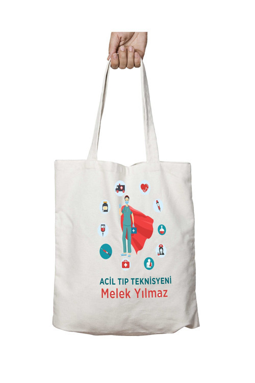 Art hedi̇ye Kişiye Özel Kadın Acil Tıp Teknisyeni Pelerin iki Tarafı Kalıcı Baskılı Yıkanabilir Çanta