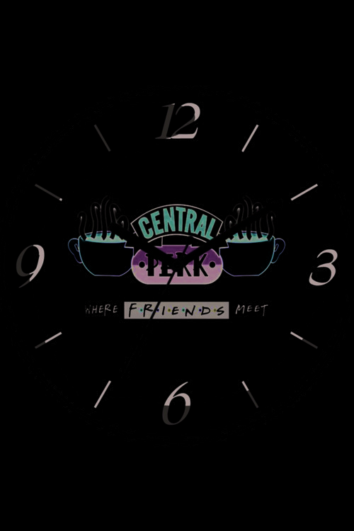 Central Perk Friends Sessiz Akar Bombeli Gerçek Cam Duvar Saati