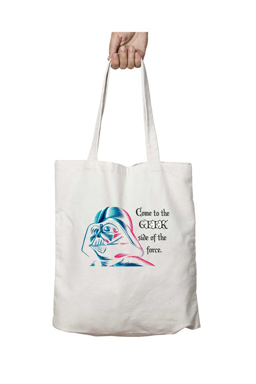 Art hedi̇ye Come to the Geek Star Wars Vader iki Tarafı Kalıcı Baskılı Yıkanabilir Okul Plaj Omuz Bez Çantası