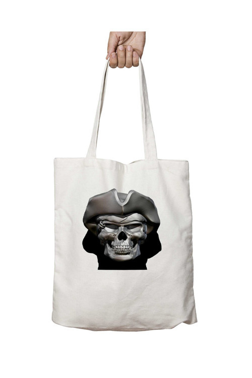 Art hedi̇ye Pirate Skull iki Tarafı Kalıcı Baskılı Yıkanabilir Okul Plaj Omuz Bez Çantası