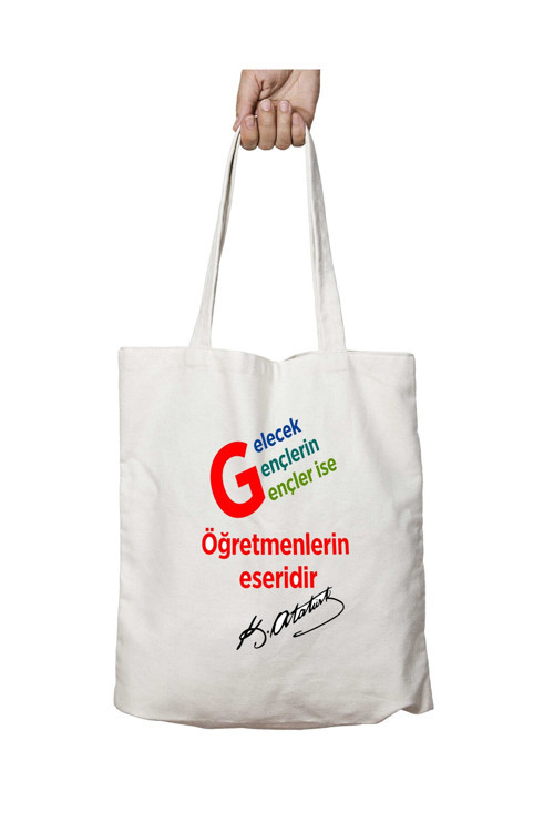 Art hedi̇ye Kişiye Özel En Çok Satılan Öğretmenler Günü iki Tarafı Kalıcı Baskılı Yıkanabilir Çanta