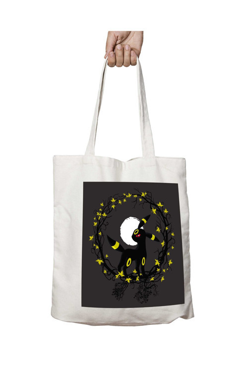 Art hedi̇ye Pokemon Umbreon iki Tarafı Kalıcı Baskılı Yıkanabilir Çanta