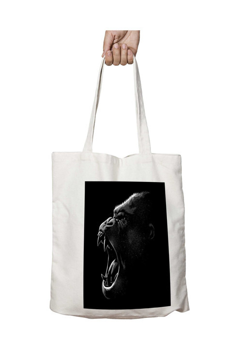 Art hedi̇ye King Gorilla iki Tarafı Kalıcı Baskılı Yıkanabilir Çanta