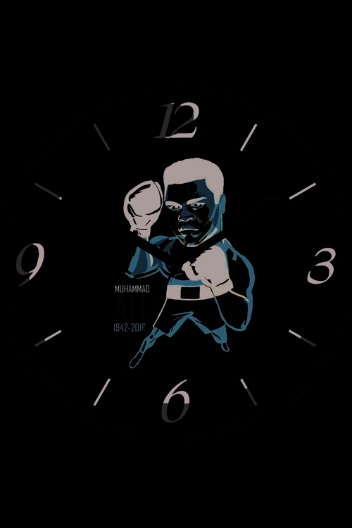 Art hedi̇ye Muhammed Ali Boks Eldiven Çap 30cm Sessiz Akar Bombeli Gerçek Cam Duvar Saati
