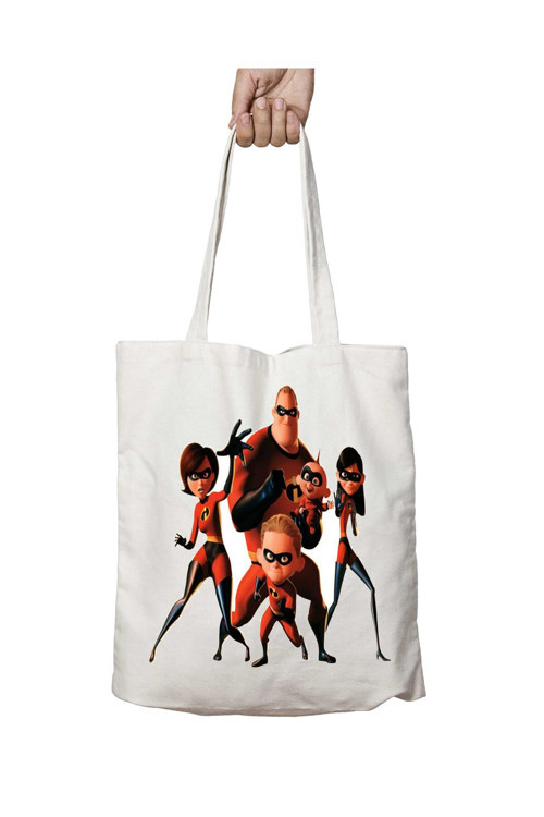 Art hedi̇ye The Incredibles İnanılmaz Aile iki Tarafı Kalıcı Baskılı Yıkanabilir Çanta