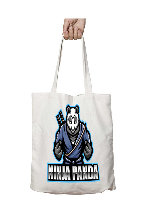 Art hedi̇ye Ninja panda iki Tarafı Kalıcı Baskılı Yıkanabilir Okul Plaj Omuz Bez Çantası